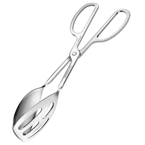 Recopilación de Pinzas y cucharas para servir - 5 favoritos. 45 Wagensteiger - Pinzas de ensalada de acero inoxidable de 24,5 cm, diseño ergonómico, cabezal de cuchara de doble función, combinación de cuchara ranurada y sólida, grado...