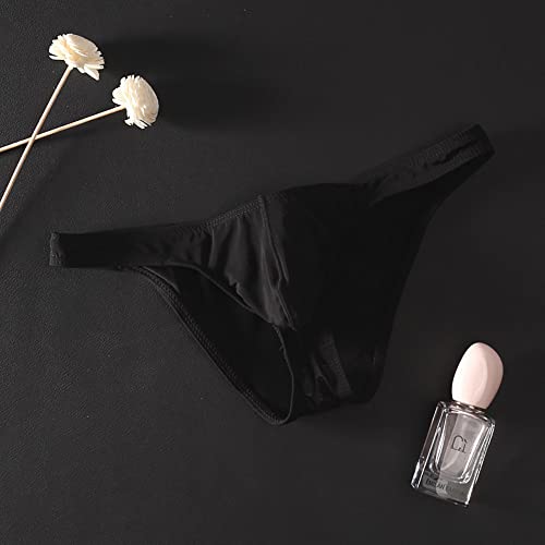 COMLIFE Men's Low Waist Panties Breathable Ice Silk Bulge Pouch Bikini Briefs Underwear Underpants4