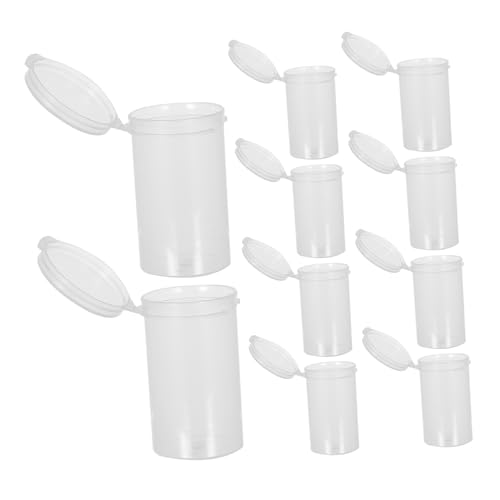Veemoon 20Pcs Cups with Lids Transparent Sample for Medical Lab Testing Cups with Secure Seal
