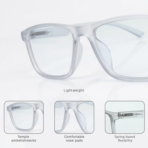 Image of UV Protection Glasses Blue Cut Blocking Harmful Rays Glasses for Men & Women Zero Power Computer Specs Eye Protection Lightweight Frame with Case & Cleaning Cloth