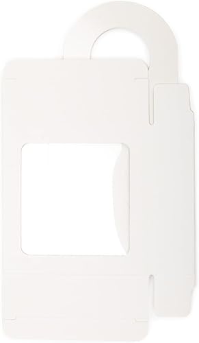 Miniatura 3 de ClearBags Caja de botella de vino de papel blanco con ventana, tamaño: 3 5/8 "x 1 1/8" x 3 5/8", cajas de regalo plegables colgantes, sostiene
