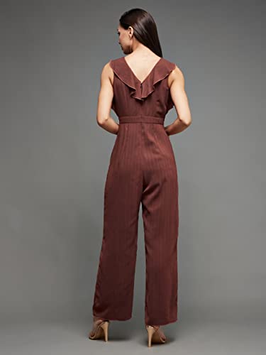 Image of Miss Chase Women's Keyhole Neck Regular Sleeve Regular Length Jumpsuit with Pockets