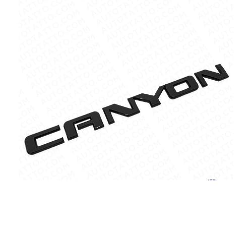 Image of 1Pc Canyon Emblem Front Side Door Rear Liftgate Tailgate Nameplate Logo 3D Badge Sticker 22900425 Decorate Replacement for Canyon (Gloss Black)