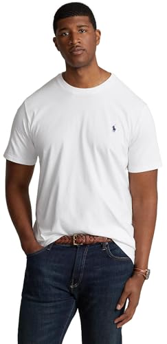 Image of POLO RALPH LAUREN Mens Big & Tall Crew Neck T-Shirt (3XB, White)