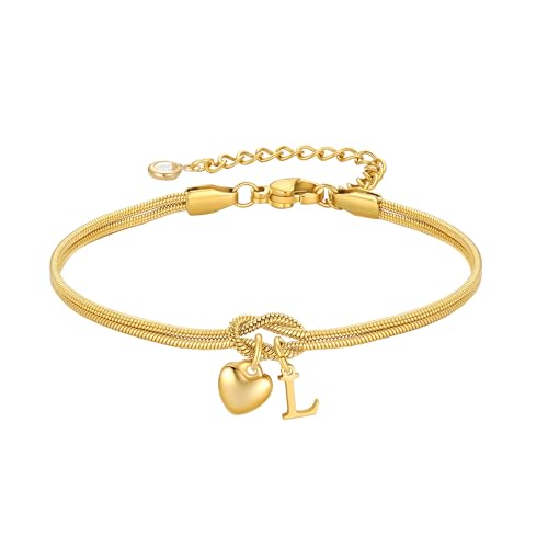M MOOHAM Initial Bracelet - 18K Gold Plated Initial...