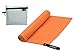 Toalla de Microfibra, Toalla Secado Rapido para Mujer Hombre, Toalla Deporte de Yoga Gym Fitness Pilates, Ideal para Gimnasio en casa, Deportes, Correr, Viajes, Playa, Natacion Piscina, Baño Naranja L