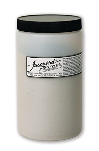 Jacquard Acid Dye - Silver Grey - 1 Lb Net Wt - Acid Dye for Wool - Silk - Feathers - and Nylons - Brilliant Colorfast and Highly Concentrated