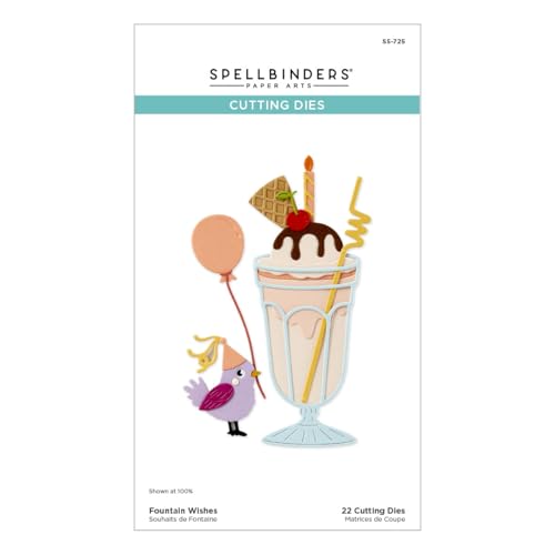 Troqueles grabados Fountain Wishes de acero premium Happier Hour para tarjetas