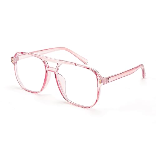 FEISEDY Blue Light Blocking Glasses Fake Nerd Clear Square Computer Lightweight Pilot Glasses Frame Oversized B2866