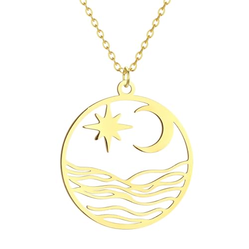 Collier ondulé Étoile de Nouvelle Lune résout le manque d'éclat