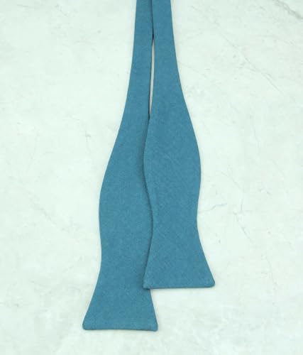 Image of Mens Solid Linen Ties - Slim Pattern Necktie for Men Wedding Groomsmen