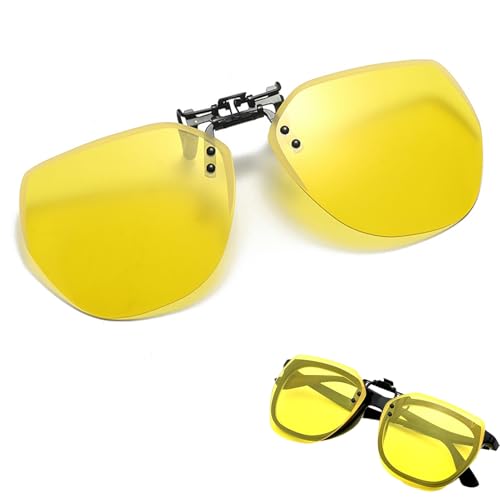 Nachtfahrbrille Clip für Damen Herren,Nachtsichtbrille für Autofahrer,Polarisierende Gläser,Reduziert Wirksam die Blendung durch Entgegenkommende Fahrzeugscheinwerfer,Verbesserung der Fahrsicherheit