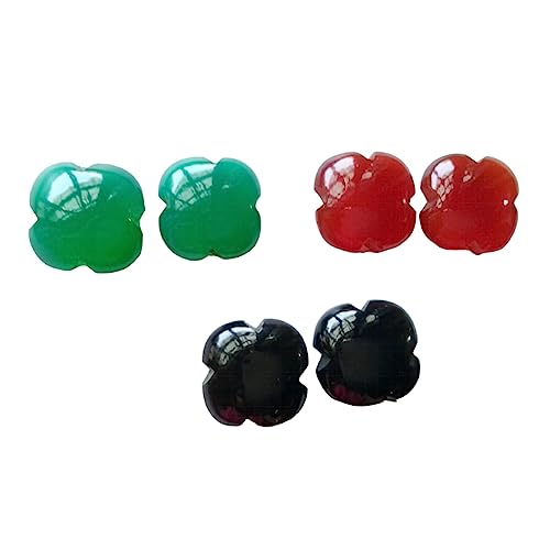 Cabochons trèfle onyx véritable 15mm, pierres fines sélectionnées pour joaillerie fine
