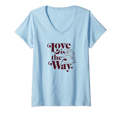T-shirt Mandalorian The Child Love Way haut col V doux rempli de tendresse intergalactique