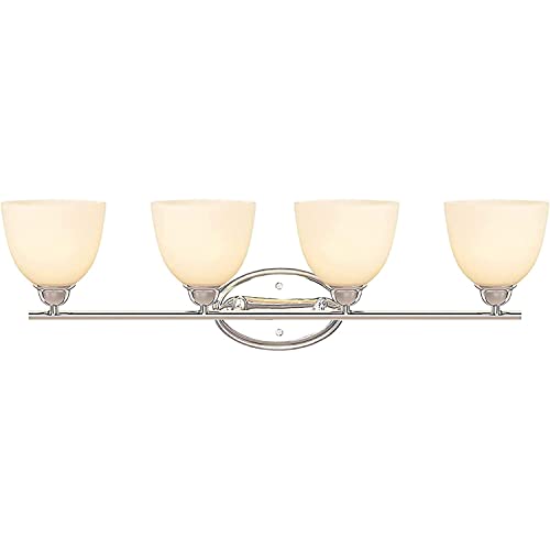 Image of Aspen Creative 62228, Four Metal Bathroom Wall Light, 32 inch Wide, Transitional Design in Chrome Vanity Fixture