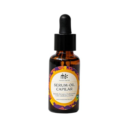 Maison Karité Sérum-Oil Capilar 2 en 1 – Tratamiento Natural para Cuero Cabelludo y Cabello – Anticaída, Antiencrespamiento, Vegano y Ecológico – Aceites Salvajes (55ml, Aceite Salvaje)