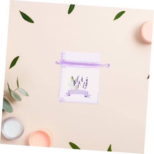 20 bolsas de saquitos de lavanda con cordón translúcidas miniatura 5