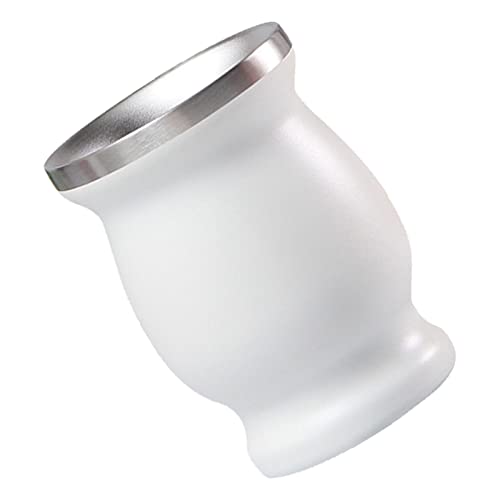 Fauitay Taza de calabaza de acero inoxidable de 8 onzas, aislada al vacío, doble pared, taza de viaje con popote y cepillo para bebidas frías y calientes (blanco)