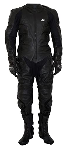 JLP RACING COMBINAISON CUIR MOTO PISTE NOIR 2XL