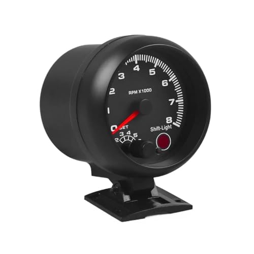 Tachymètre de voiture 3 3/4 pouces indicateur de régime moteur 0-8000 tr/min noir