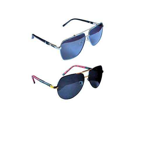 Polarized Sunglasses for Men & Women – 2-Pack UV400 Protection Aviator Shades, Lightweight Metal Frame Driving Glasses, Stylish Outdoor Eyewear2
