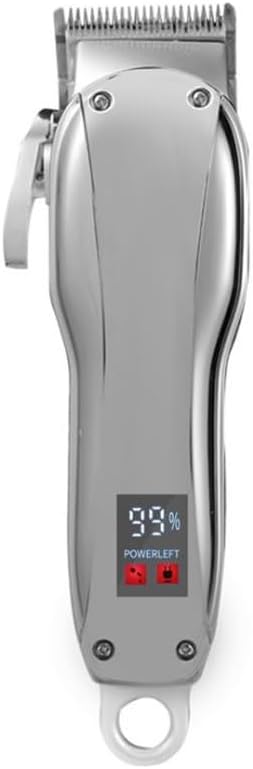 Pro Hair Professional Barber for Men Cutting Trimmer Rechargeable Beard Trimer Machine Can Be Zero Gap Electric(Silver)