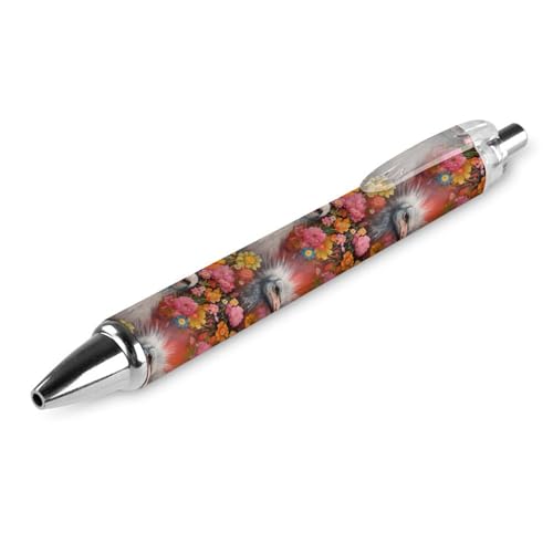 Bolígrafo retráctil de 0,5 mm y diseño floral para escritorio