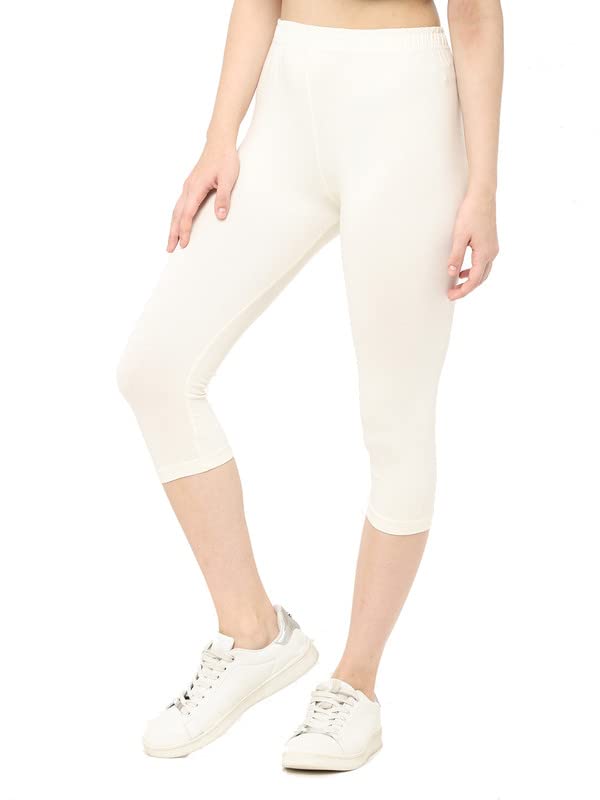 Image of Robinbosky Premium Stretchable Cotton Capri Legging for Women | Suitable for Formal wear & Casual wear | High-End Elastic Makes. The Leggings Squat Proof and Durable for Travel, Yoga, & Workout.