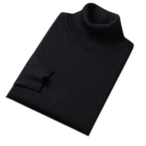 Men's Warm Turtleneck Sweater, Casual Slim Fit Basic Tops Knitted Lightweight Turtleneck Pullover Sweater