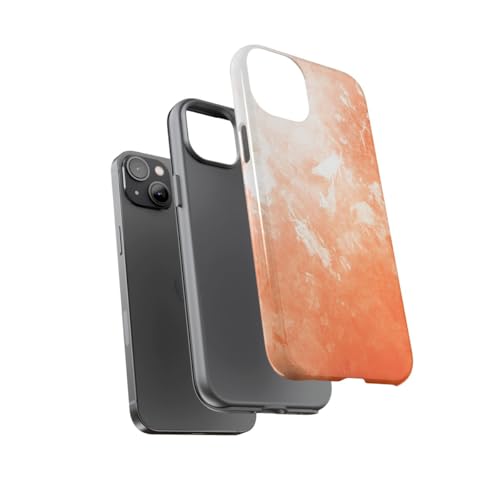 Coque rigide brillante Orange Painterly Texture Overlay pour iPhone 14 Plus