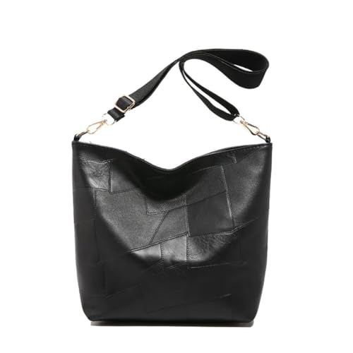 ALWY Bolsa Feminina Transversal Couro Elegante Estilosa (Preto)