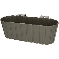 Maceteros Largos Para Colgar KOTARBAU® Maceta 40x15x15cm Gris con Asas para Colgar en Barandilla Caja para Balcón Jardín Larga para Flores
