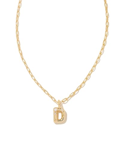Kendra Scott Crystal Letter D Short Pendant Necklace 14k Gold-Plated Brass Fashion Jewelry for Women
