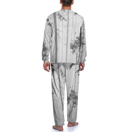 Pyjama Homme Forêt Ensemble Haut et Bas Manche Longue Coton Doux - 4