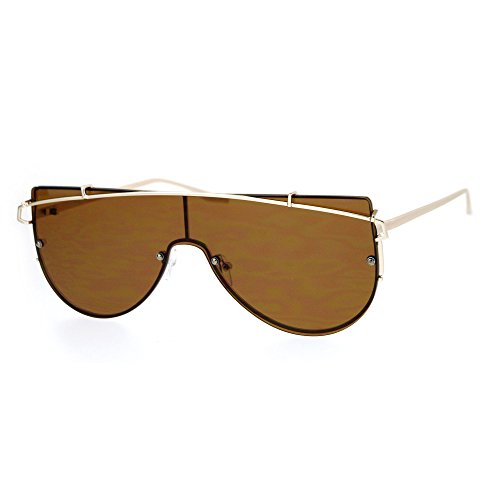 Super Wide Oversized Sunglasses Futuristic Wire Metal Flat Top Shades UV 400