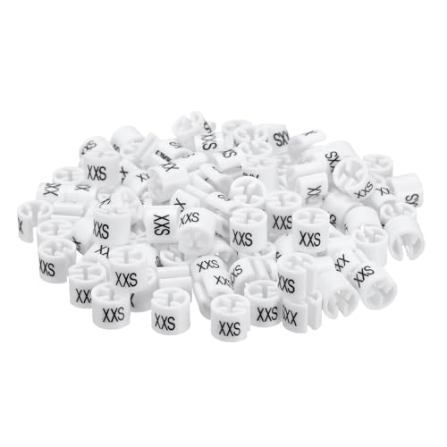 Etiquetas de tamaño XXS para perchas | 160 marcadores de ropa para barras de 3,5 mm