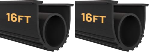 Image of DGSL Garage Door Seals Bottom Rubber Weather Stripping Kit Seal Strip Replacement, Weatherproof Threshold Buffering Sealing Rubber 5 /16 Inch T Ends (16 FT, Black, U+O) (Pack of 2)