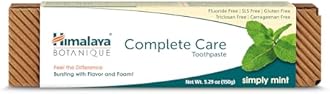 Himalaya Botanique Complete Care Toothpaste, Herbal, Mint Flavor, Fights Plaque, Freshens Breath, Fluoride Free, No Artificial Flavors, SLS Free, Cruelty Free, Foaming, 5.29 Oz, 1 Pack