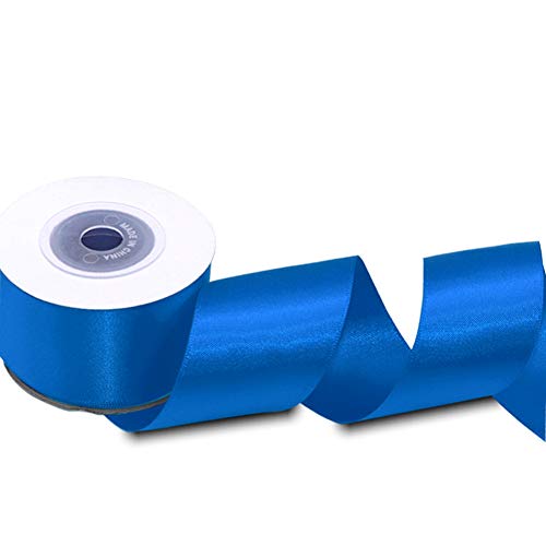 Image of Solid Color Double Faced Blue Satin Ribbon 1-1 /2 inch X 50 Yards, Ribbons Perfect for Crafts, Wedding Decor, Bow Making, Sewing, Gift Package Wrapping and More