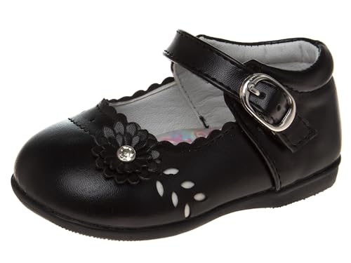 Josmo Baby Girls Mary Jane Flats Slipon - Newborn Infant Formal Dress Shoes School Uniform - (Size 3-8 Infant-Toddlers)