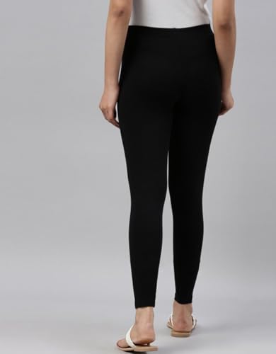 Image of JUNEBERRY Pure Cotton Skinny Fit Ankle Length Leggings Combo (Pack of 2)