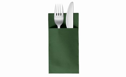 VelaHub Soft Point 50 Besteckservietten Hochwertige Einwegserviette 39x38 cm Grün