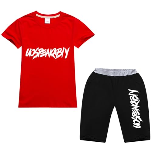 Image of amropi Boys Shorts Set Cotton T-Shirt and Short Pants 2 Pieces Summer Tracksuit for Age 2-12 Years