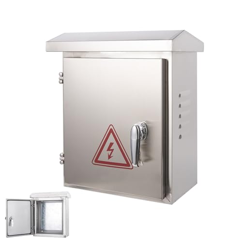 Caja Eléctrica de Acero Inoxidable 304, Caja de Protección Eléctrica para Exteriores, Armario Electrico Estanca IP65 con Placa de Montaje y Orificios para Cables(40x50x18cm/16x20x7in)