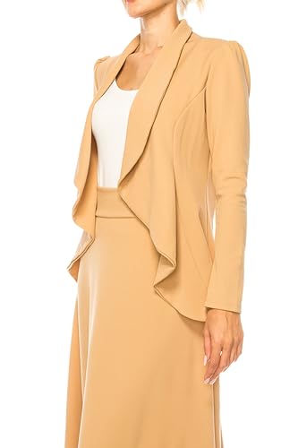 Women's Solid 2-Piece Blazer Skirt Set 6