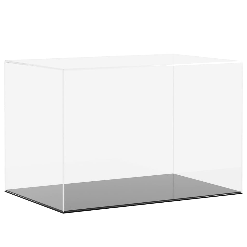 vidaXL Transparent Acrylic Display Box - Dustproof Plexiglass Display Case for Toys, Collectibles, Models - Easy to Assemble - Black, 56x36x37 cm