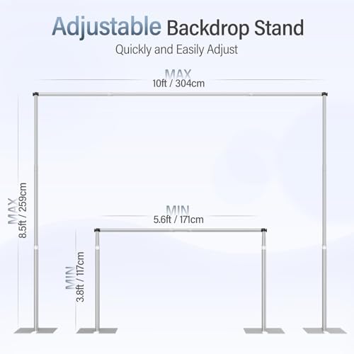 EMART 10x8.5ft Heavy Duty Backdrop Stand, Pipe and Drape with Flat Base by EMART - Used condition - Image 3