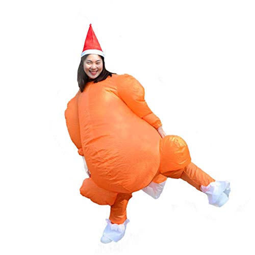 DJLOOKK Disfraz Inflable de Pavo asado, Pollo de Halloween para Adultos, Carnaval...