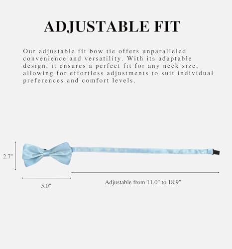 Image of MDSTYLE Bow Ties for Men Pre-Tied Adjustable - Classic Men's Bow Tie - Tuxedo Wedding Formal Bowtie Solid Color Bowties