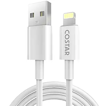 COSTAR Iphone Charger Cable,Apple Lightning To Usb Cable Cord,Usb Power Charging Data Sync Transfer Cord Compatible With Iphone 14/13/13 Pro/12/12 Pro/12 Pro Max/11/Xs Max/Xr/X,8,7,6,5,Ipad(1.2M)White